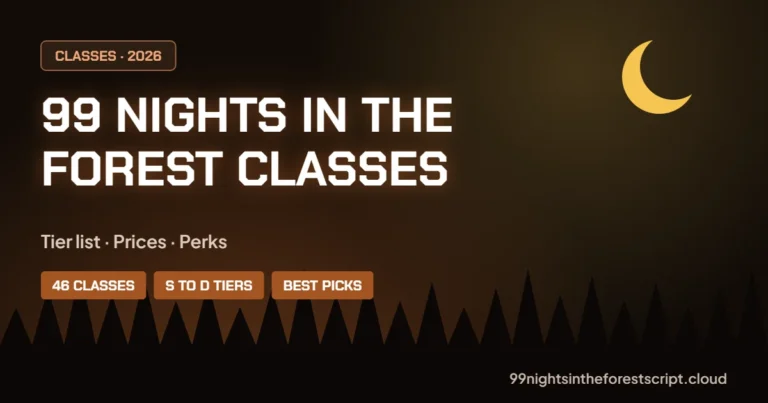 99 Nights in the Forest classes tier list and prices